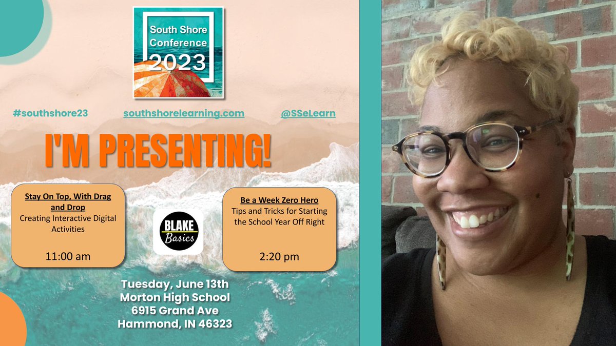 BlakeBasics's tweet image. Excited to present at South Shore Learning Conference 2023. This is an #awesome FREE event for teachers! Thanks @SSeLearn
REGISTER➡️southshore2023.sched.com/directory/atte…  @sched 
#conference #free #teachers #indiana #spreadtechlove #techjoy #presenter #newteachers #firstyearteacher #learning