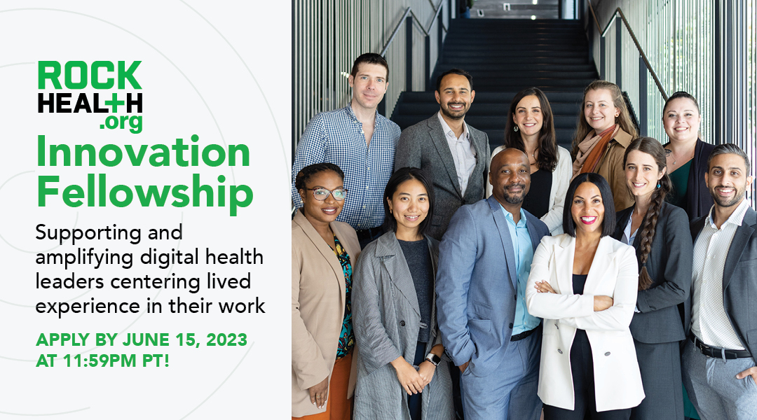 Upcoming deadline! Are you a digital health leader building an equity-centered solution grounded in lived experience? The RockHealth.org Innovation Fellowship is a great opportunity! Check it out and apply today: rockhealth.org/impact/innovat…