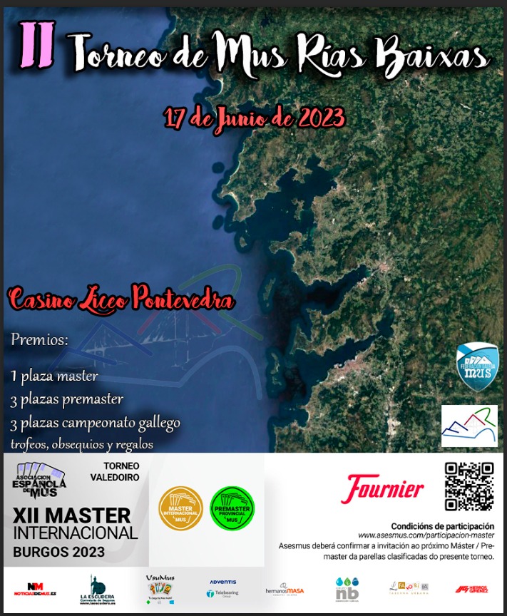 #mastermus Torneo de mus Rias Baixas, el 17 de junio en Pontevedra asesmus.com/torneos/?m=0&c…