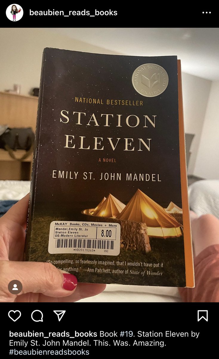 Book #19. Station Eleven by Emily St. John Mandel. This. Was. Amazing. #beaubienreadsbooks