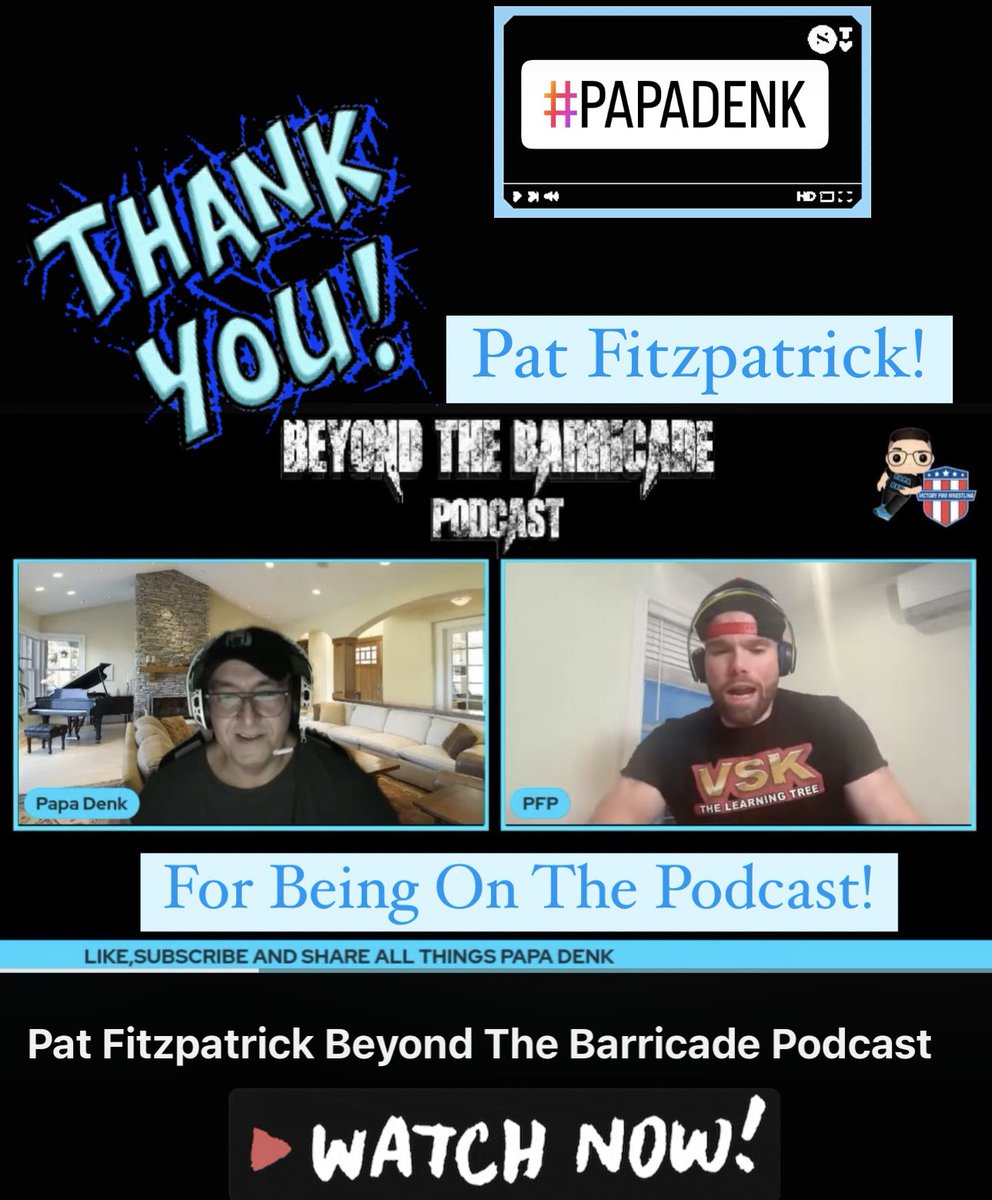 Thank You! @PatFitzPatPFP Watch Here 👉 youtube.com/live/3tgFy1b04… Special Appearance By @DrCoolKlang #papadenk #wrestling #vpwsellsout @VPW_Wrestling