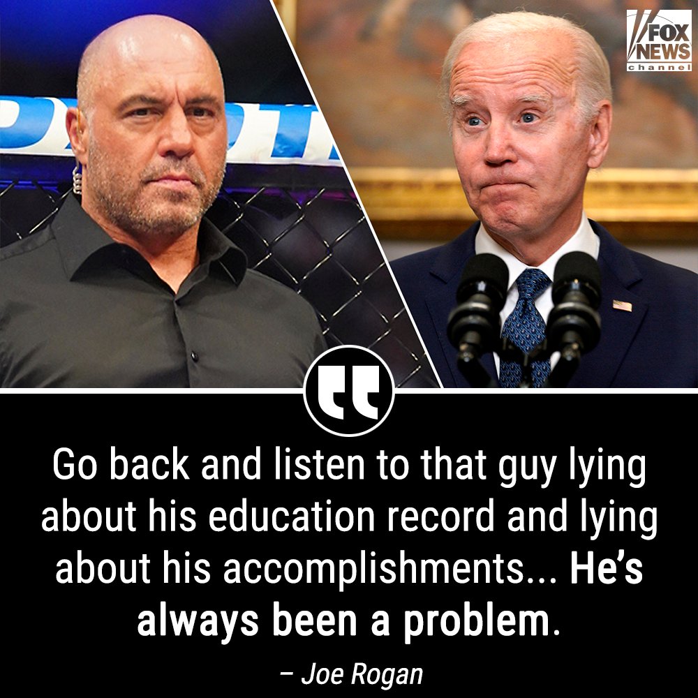 FoxNews's tweet photo. 'IT'S WILD STUFF': @JoeRogan scorches "corrupt career politician" Biden. https://t.co/wk1Mh43ENC https://t.co/7IoGWPwvsg