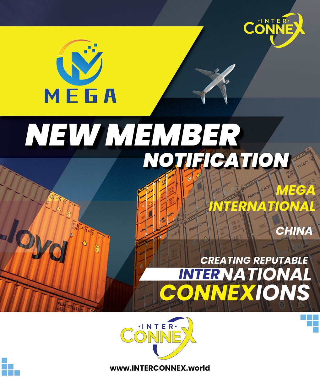 ICXNetwork's tweet photo. Inter-ConneX welcomes Mega International Freight Forwarding of China to creating INTERnational CONNEXions with us and our Members.

#INTERCONNEX #ICX #INTERNATIONALCONNEXIONS https://t.co/zebG7nQ2Wb