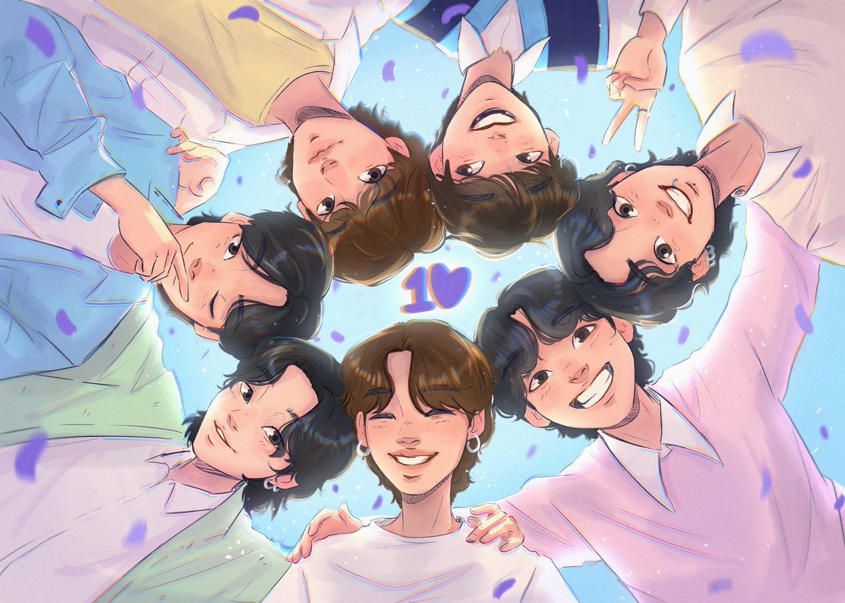 coolshu07's tweet photo. Happy 10th anniversary to my 7 favorite guys 💜🦋⭐️
#bts #BTS10thAnniversary #BTSFesta2023 #fanart #BTS10thAnniversary https://t.co/WIIlazCw6I