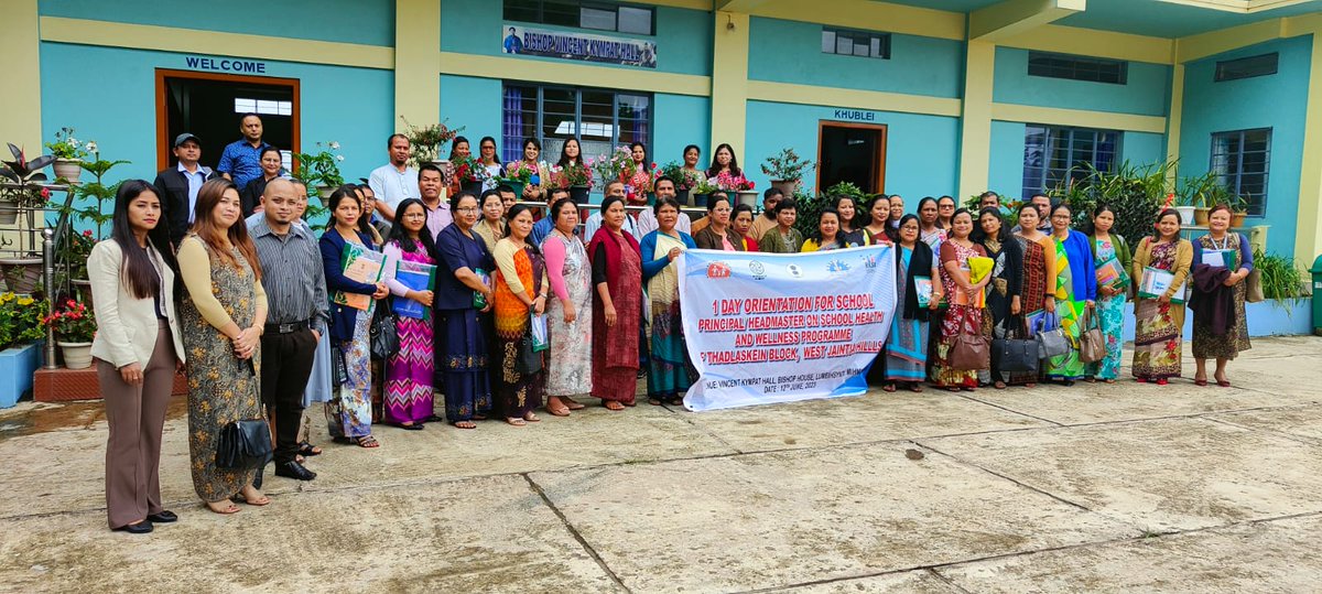 meghalayahealth's tweet photo. A one day Orientation Programme on School Health & Wellness Programme for School Principals of Thadlaskeiñ Block #WestJaintiaHills, Mylliem and Pynursla Block #EastKhasiHills done yesterday.
#HealthyStudents #BrightStudents #HealthyFuture #HealthyMeghalaya #SchoolHealthProgramme https://t.co/wgXqFQcXMZ