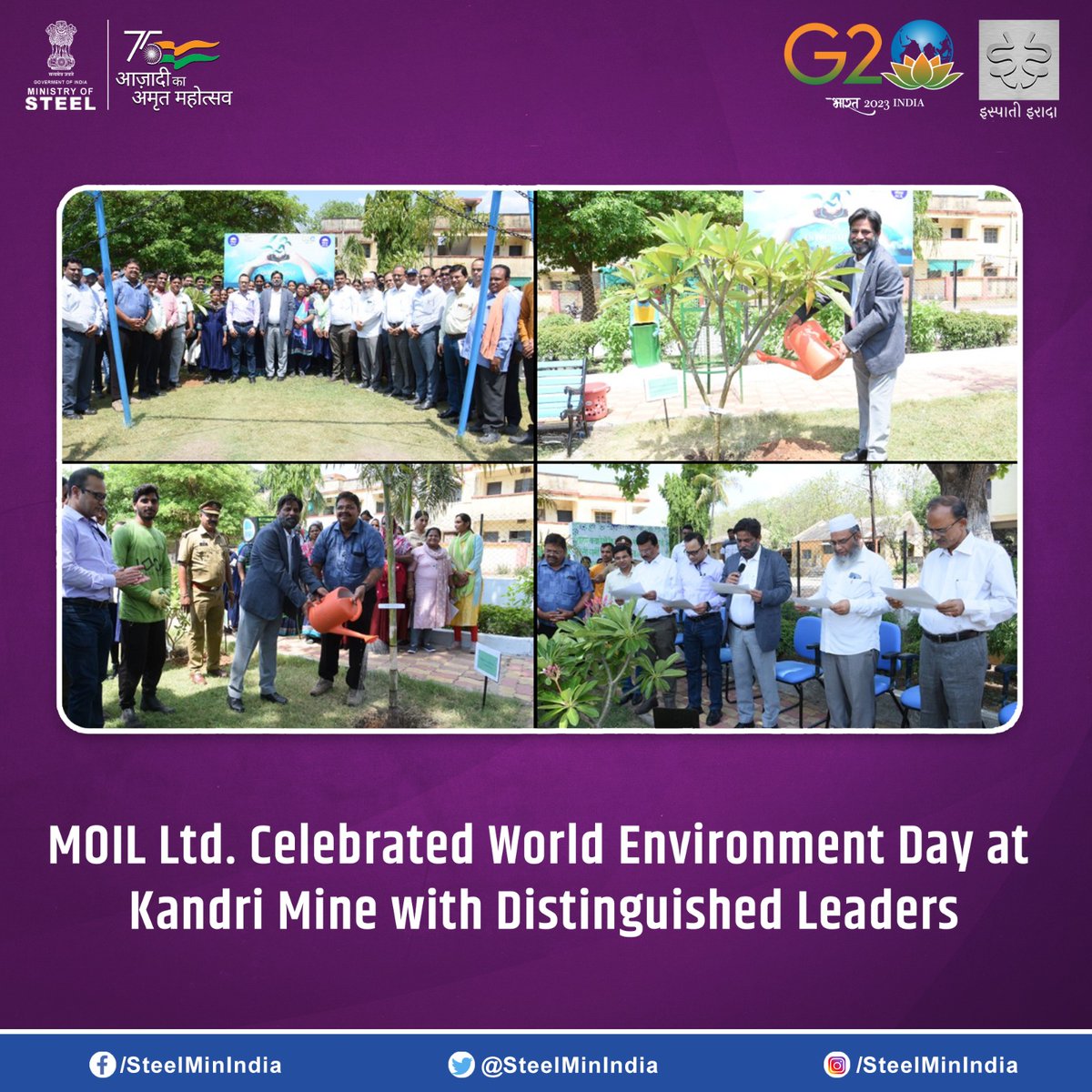 मॉयल लिमिटेड ने कांदरी खदान में #विश्वपर्यावरणदिवस मनाया।

#MOIL #WorldEnvironmentDay2023 #KandriMine #EnvironmentalCommitment