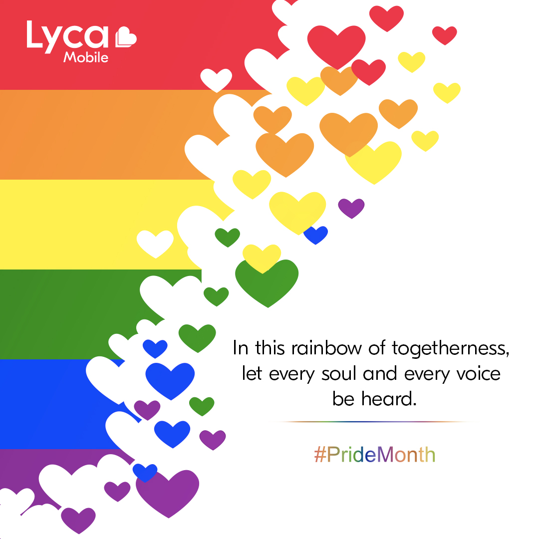 LycamobileDK's tweet photo. Let's embrace the beauty of all the colours and celebrate the spirit of unity in diversity. 🌈❤️🧡💛💚💙💜
Happy #PrideMonth, everyone!
#Pride #LoveIsLove #PrideMonth2023 #LycaMobile https://t.co/kmfDx7hu7k