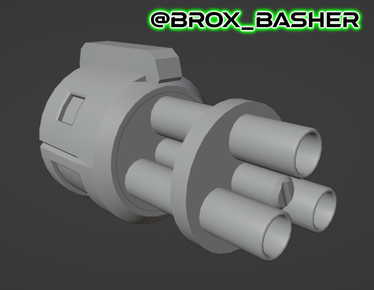 BroxBasher's tweet photo. More Mega Man: Battle Network 6 fanart progress, this time with the Vulcan! Not too much progress, but I will be adding two more variations.
Original: @CapcomUSA_
#blender3d #BNPR #3dmodeling #3dart #scifi #scifiart #Megaman #battlenetwork #battlechips #Videogame #fanart https://t.co/mVegVASEsD