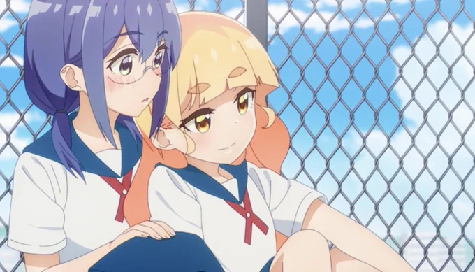 #私の百合はお仕事です 9話。果乃子ちゃんと陽芽ちゃんの出会いの話。うん、こりゃー陽芽ちゃんのこと好きになっちゃうわ〜。陽芽ちゃんにとって自分だけが特別だと思うと余計にね。その想いがどんどん過剰になっていったのかな…。そしてエンドカードが竹嶋えく先生だったすごい、綺麗だ…。 