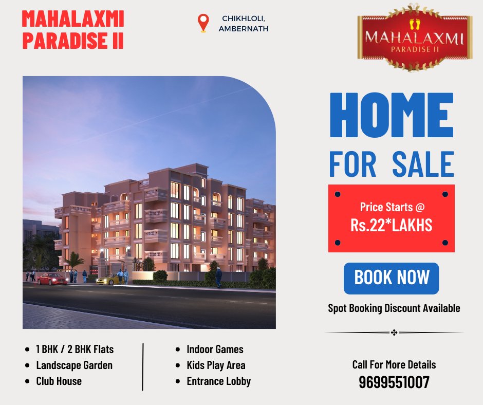 📷 Mahalaxmi Paradise
📷 Best Amenities and modern lifestyle
📷 Huge discount on Spot Booking Available.
Zero Stampduty, Zero Registration, Zero GST Charges.
Contact for more Details -7745006611 📷 📷
#property #propertyinvestment #realestate #realestateinvestor