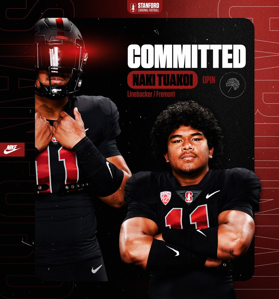 Breaking: Class of 2024 LB Naki Tuakoi out of Oakland, CA has committed to #Stanford. This is a huge get for the #Cardinal #FearTheTree 

<a href="/OPIN_Football/">Oakland Pacific Islander Network Football</a> <a href="/m_taugavau/">Coach Majerle Taugavau</a> @CoachTaugavau <a href="/coach_pou/">Coach Pou</a> <a href="/coach_oski/">Coach Oski</a> @Scout_DL