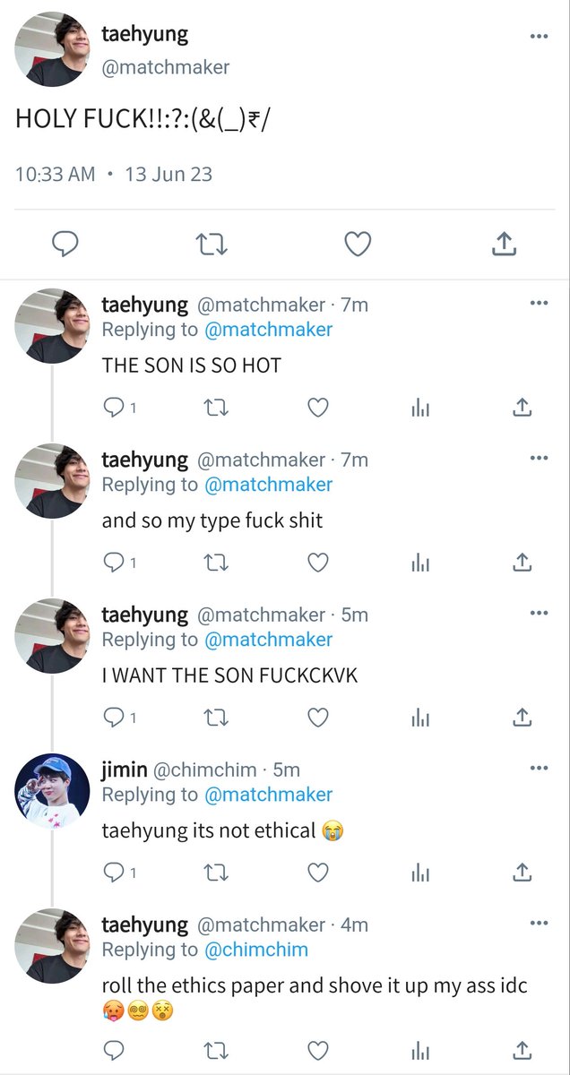 yoongellic's tweet photo. #taekookau where matchmaker taehyung does his best in setting couples together and he has never failed in his task but what happens when the client is certain doe eyed bunny teeth boy with tattoos and mucles? https://t.co/CGBBNu8cCu