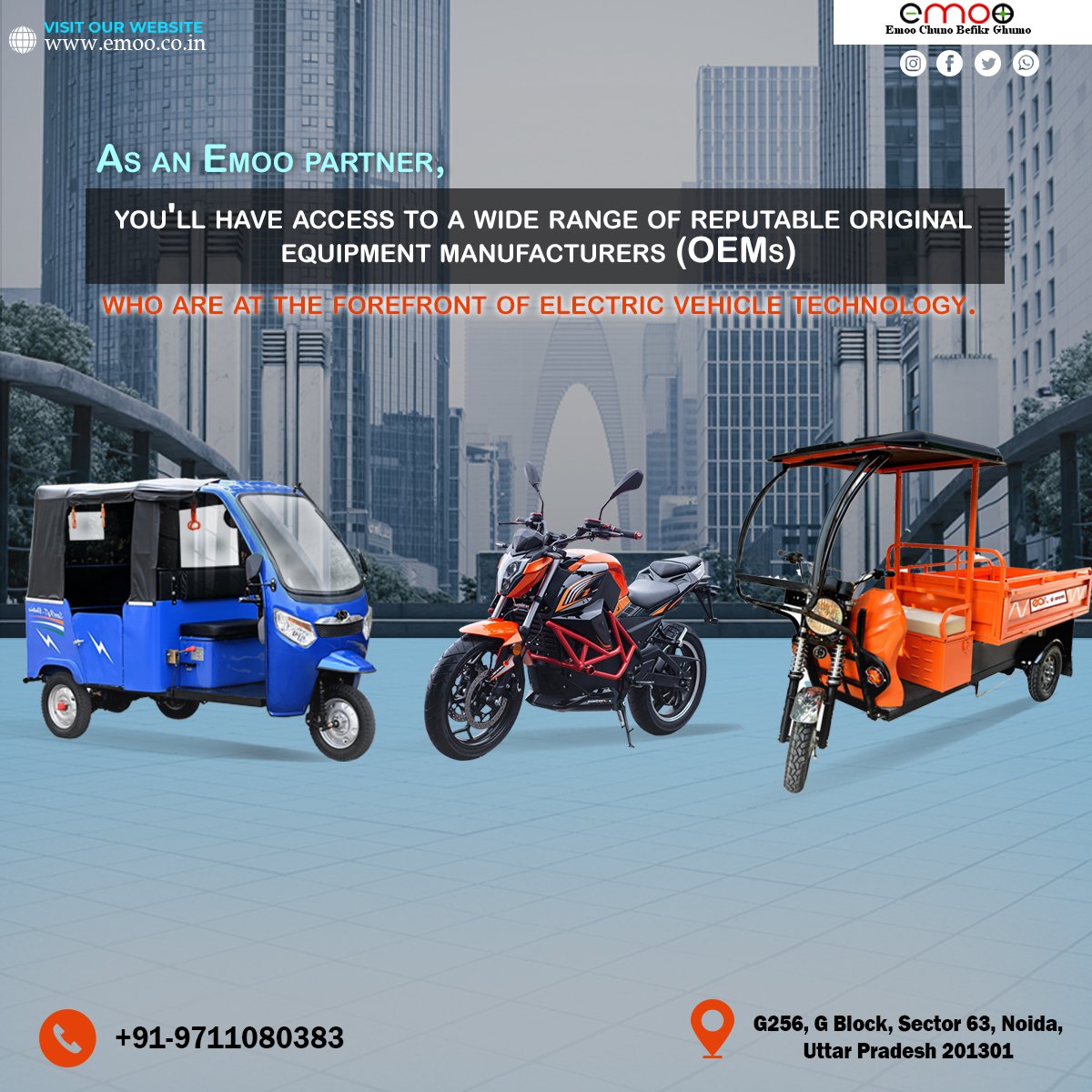 emooevofficial's tweet photo. Yes! You heard it right | Emoo Chuno, Befikr Ghumo | Electrify your Business &amp; Lifestyle today!

Go Green, Go Electric!

Visit Today:

website: https://t.co/rXW6rzogUB

#EVscooters #ElectricScooters #EcoFriendly #GreenTransportation #GoElectric #ZeroEmissions #SustainableMobility https://t.co/zxlNFEaBet