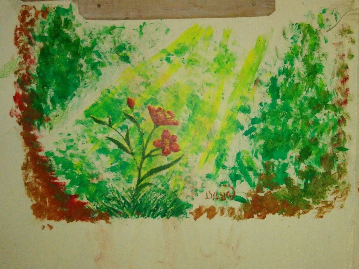 Gm 🥰
Did this wall painting several days ago.... For some good vibes in room...😁