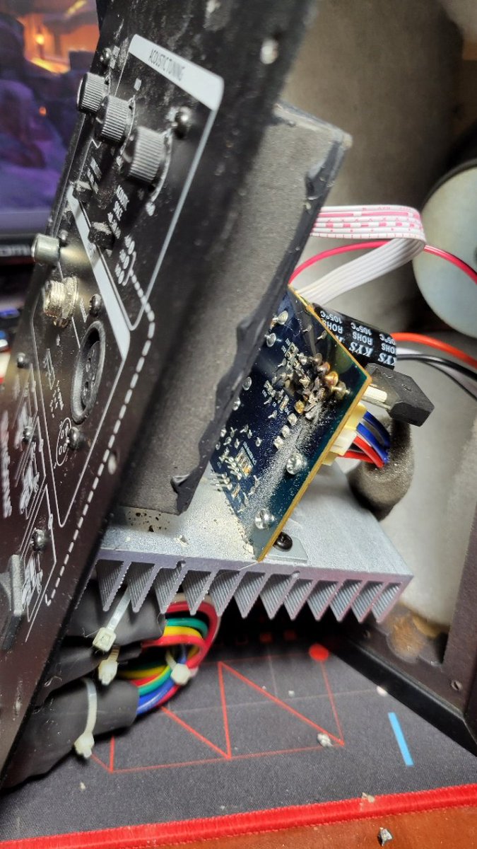 zebadrabbit's tweet photo. hey, yo @PreSonus can I get the power board for an Eris E5 somewhere or tell me what part committed itself to dust? https://t.co/xz1hpepCDE