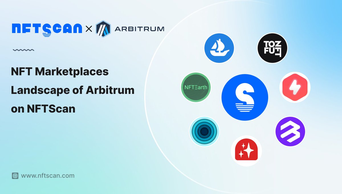 NFT Marketplaces Landscape of Arbitrum on NFTScan

7 #NFT Marketplaces of Arbitrum are tracked on NFTScan! Take a look at their key stats on NFTScan at the moment 👇
arbitrum.nftscan.com

<a href="/NFTEarth_L2/">NFTΞarth</a> <a href="/opensea/">OpenSea</a> <a href="/tofuNFT/">tofuNFT📛The largest multichain NFT marketplace</a> @BitKeepOS 
<a href="/ZonicApp/">Zonic : NFT Marketplace for L2 ⚡️⚡️⚡️</a> <a href="/stratosnft/">Joel Zhao</a> <a href="/TroveByTreasure/">Trove</a>