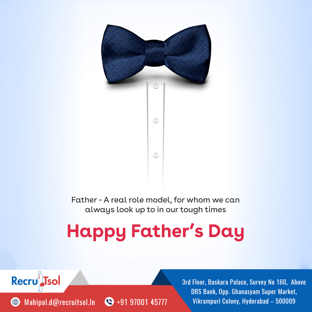 To the man who taught me how to dream, how to be strong, and how to face  life's challenges with courage—Happy Father's Day! I'm forever grateful  for your love and wisdom.

🌐recruitsol.in
📲 +919700145777
#Recruitsol