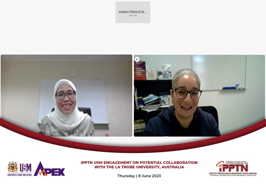 MIrohayati's tweet photo. IPPTN USM ENGAGEMENT ON POTENTIAL COLLABORATION WITH THE LA TROBE UNIVERSITY, AUSTRALIA
Read more: https://t.co/H1xzqaCOLy
#usm
#WeLead
#MOHE
#ipptn
#ghef2023
#GHEF
#HigherEducation
#EquityEquality https://t.co/bgB8tZ2S9A