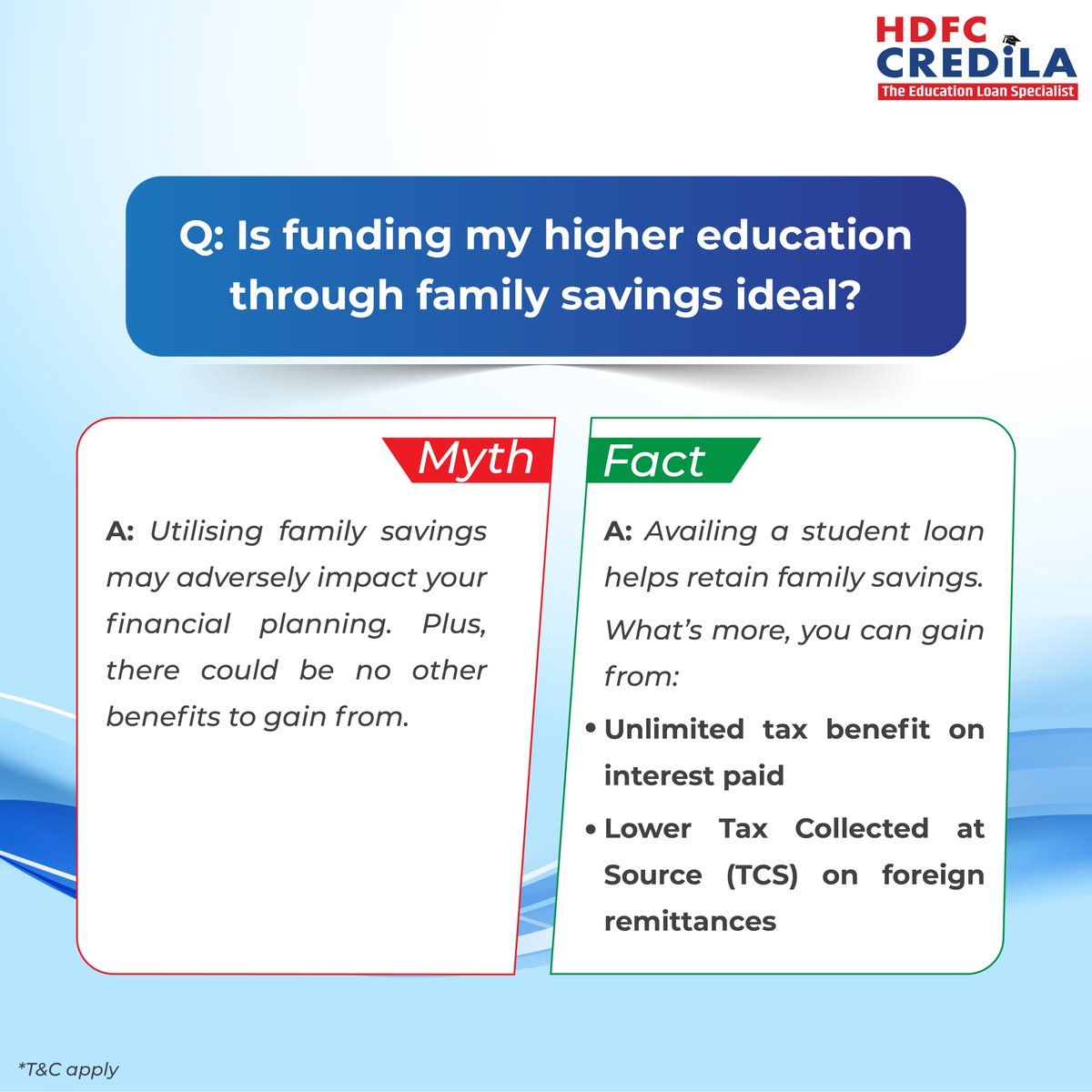 Save big even as you pursue your dream education, whether in India or overseas! Visit us at bit.ly/441okH5 to apply now.
*T&C apply

#HDFCCredila #EducationLoan #StudentLoan #TaxBenefits #TCS #ApplyNow #EducationFinance #FinanceTips #FinancialServices #HigherEducation…