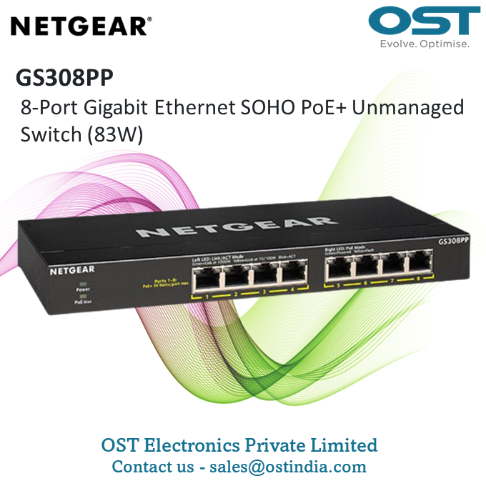 ostindiadotcom's tweet photo. NETGEAR (GS308PP)
8-Port Gigabit Ethernet SOHO PoE+ Unmanaged Switch (83W)
CONTACT US FOR MORE INFORMATION
+91-172-5089935/36
sales@ostindia.com
#NETGEAR #netgearswitches #networkingsolutions #PoEswitches #ostelectronics #systemintegrator #systemintegration https://t.co/xgpUnXAXBW