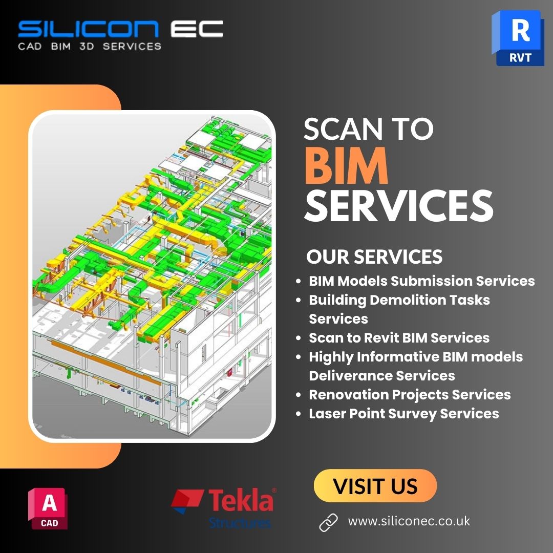 #SiliconECUKLtd is a prime #ScanToBIMServices in Nottingham, UK.
visit us:bit.ly/423tfpH |  bit.ly/42qrguR #BIMServices #Revit #ScantoRevitBIMServices #3DBIMModelsServices #BIMModelsServices #BIM #2DModels #CADDrafting #CADDesign #CADDrawing #LaserPointSurvey