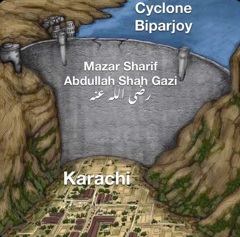 If you think Abdullah shah ghazi save you from Cyclone. You are doing Extreme level of shirk and you need real islamic education.  
#CycloneBiparjoy
#Karachi 
#Abdullahshahghazi