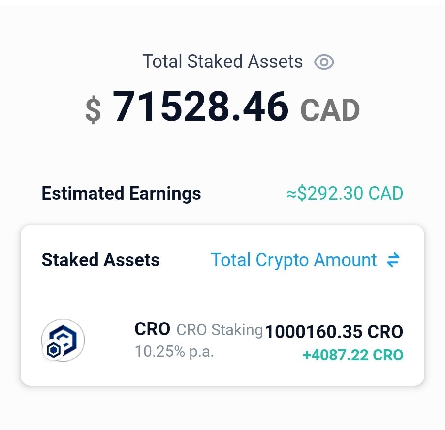 Hit 4000 $cro earnings in 2 weeks! 💙📈🚀 #CRO #crofam #Cronos #Cryptocom