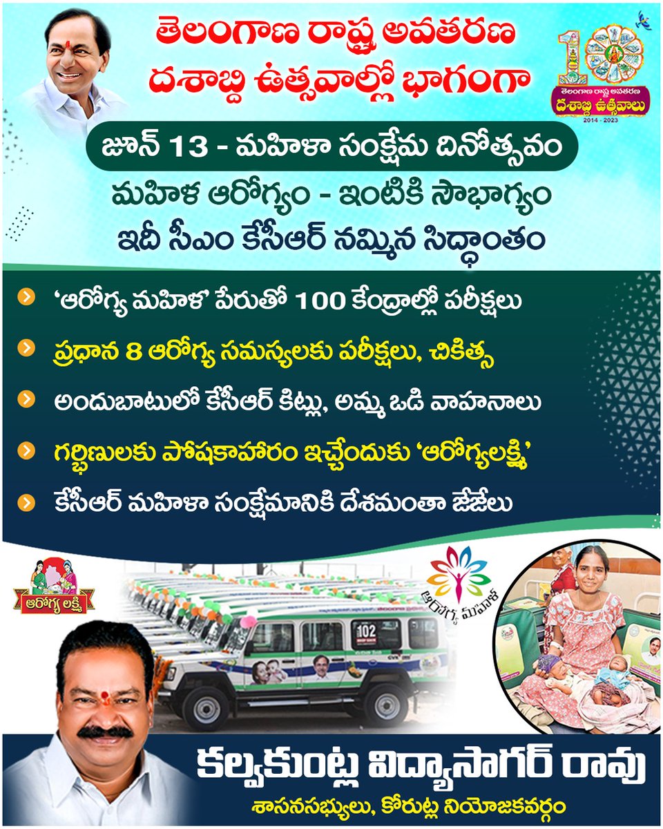 mudhirajpilla5's tweet photo. మహిళా ఆరోగ్యం ఇంటికి సౌభాగ్యం #ArogyaMahila #ArogyaLaxmi #AmmaOdi #తెలంగాణదశాబ్దిఉత్సవాలు #మహిళాసంక్షేమదినోత్సవం #Vhub for women #PointOfConcern #Telangana #TeamKavithakka #KalvakuntlaKavitha #Korutla https://t.co/qdysohnMbS