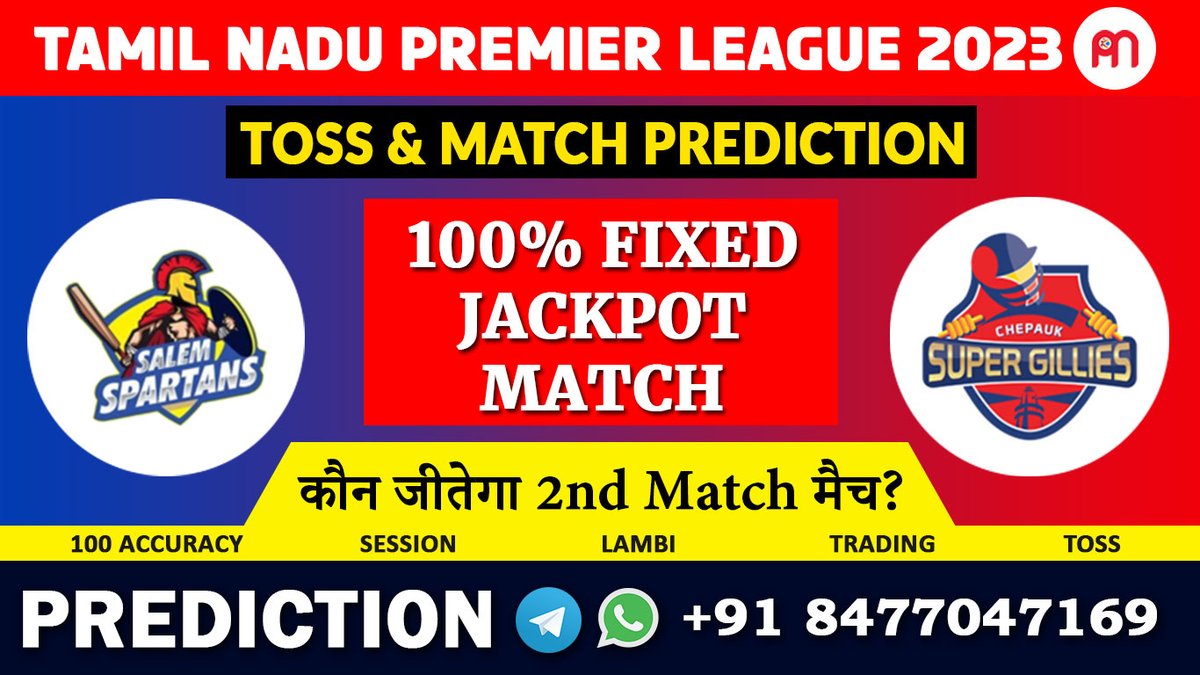 predictionmania's tweet photo. 2nd Match SLST vs CSG Today Match Prediction
2nd Match SLST vs CSG Today Match Prediction The cricket fans are ready to witness yet another big battle of the TNPL T20 League. The 2nd match of Tamil Nadu Premier League 2023 is scheduled to play between

https://t.co/S58pdY9oDQ https://t.co/mXJPZ3H3Za