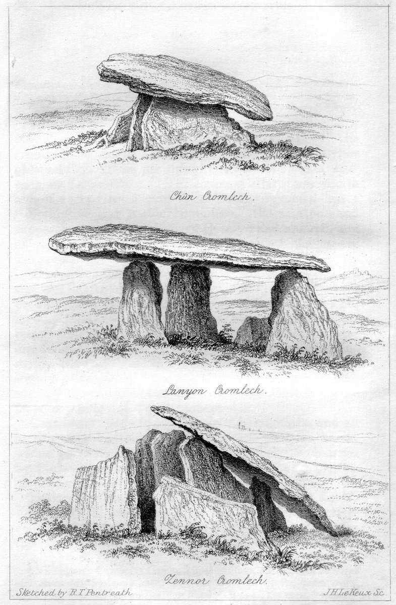 #TombTuesday
Zennor Quoit is a ruined #megalithic #burial chamber or dolmen, located on a moor about a mile east of the village of Zennor, #Cornwall. It dates to 2500–1500 BC. The 12.5-tonne  roof, collapsed some time between 1770 and 1865.
#Archaeology #History