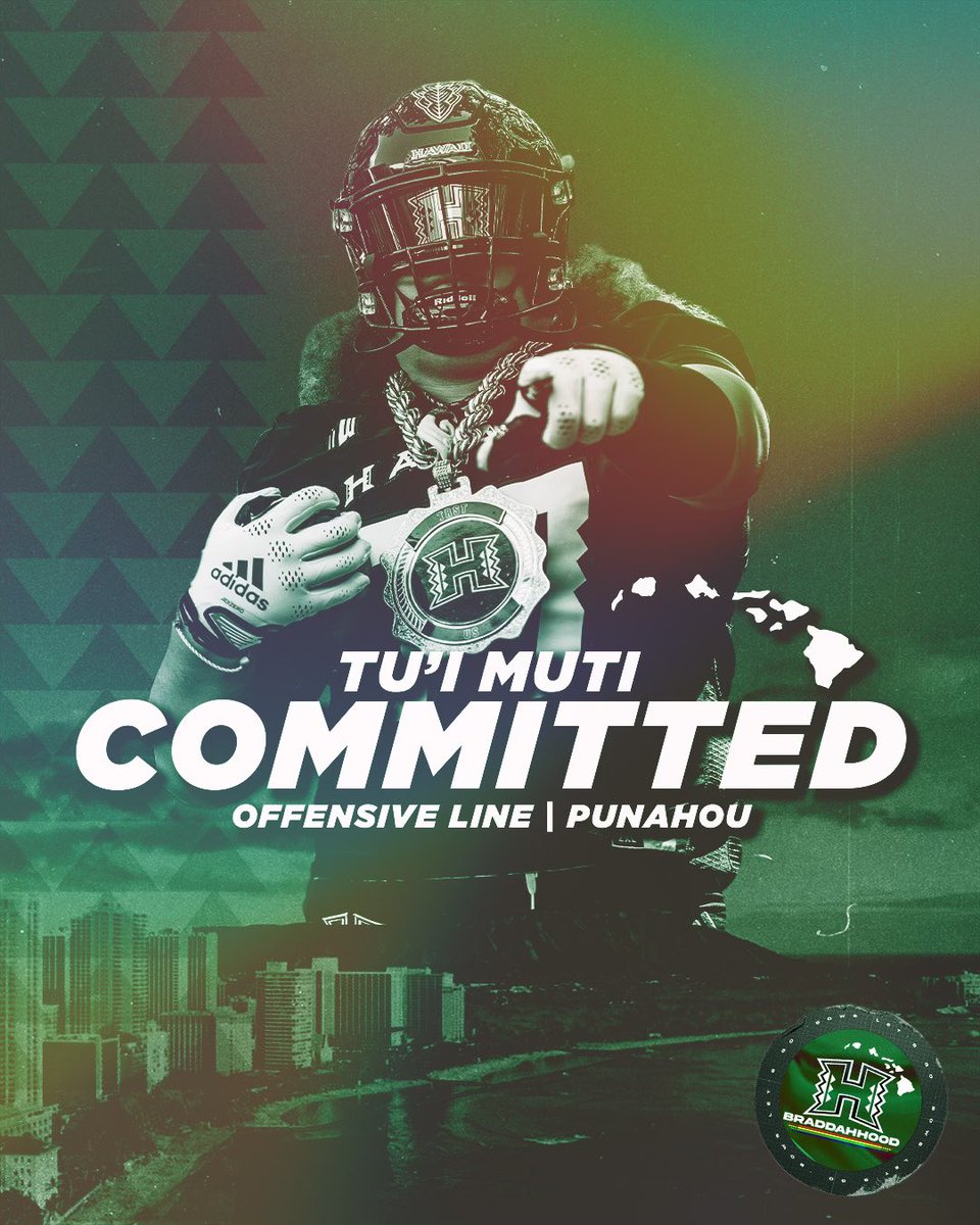 After long thought and prayer. I’m blessed to say that I’m committed to the University of Hawaii! Thank you to all the family and coaches thats supported me to get where I am today!
#AG2G #BRADDAHHOOD 

@CoachTimmyChang @coachsapolu @ReierSavannah @kia_nate @IkaikaAthletics