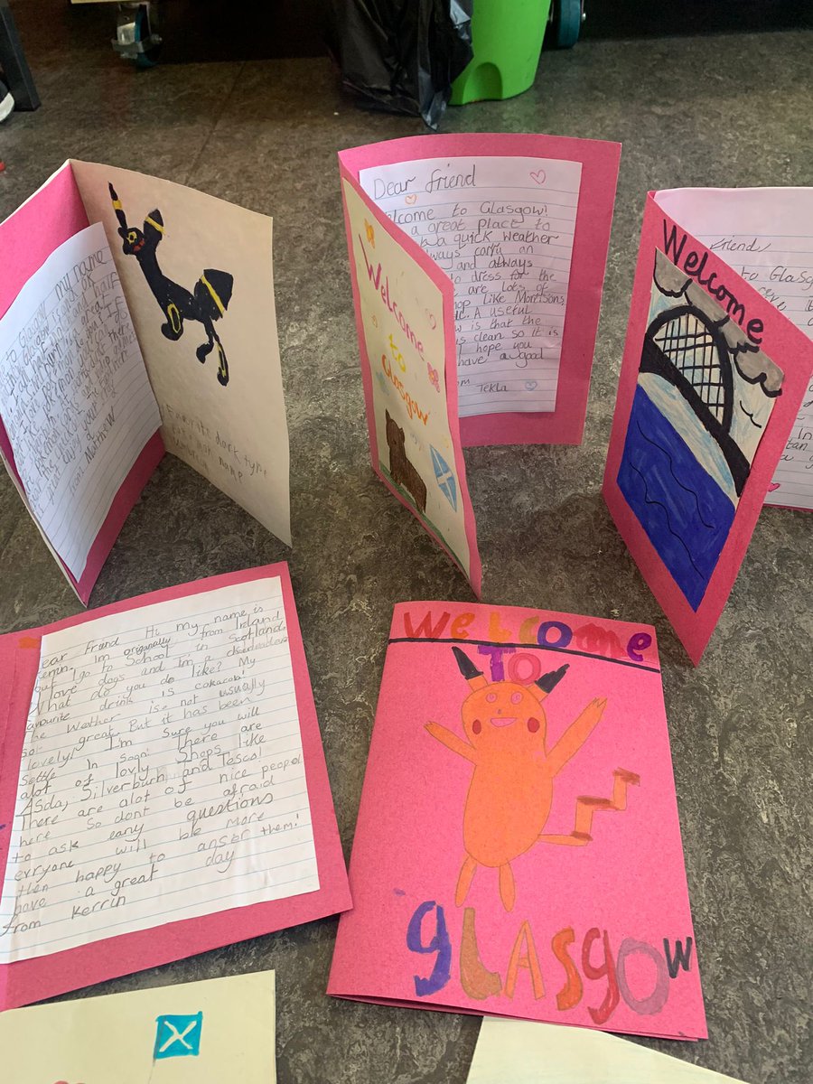 LangsidePri's tweet photo. P5C were beating the heat yesterday and creating letters for Refuweegee welcome bags. We enjoyed our visit from Clare @Refuweegee last week so much😊Thank you again ! #refuweegee https://t.co/SezZew9pTM