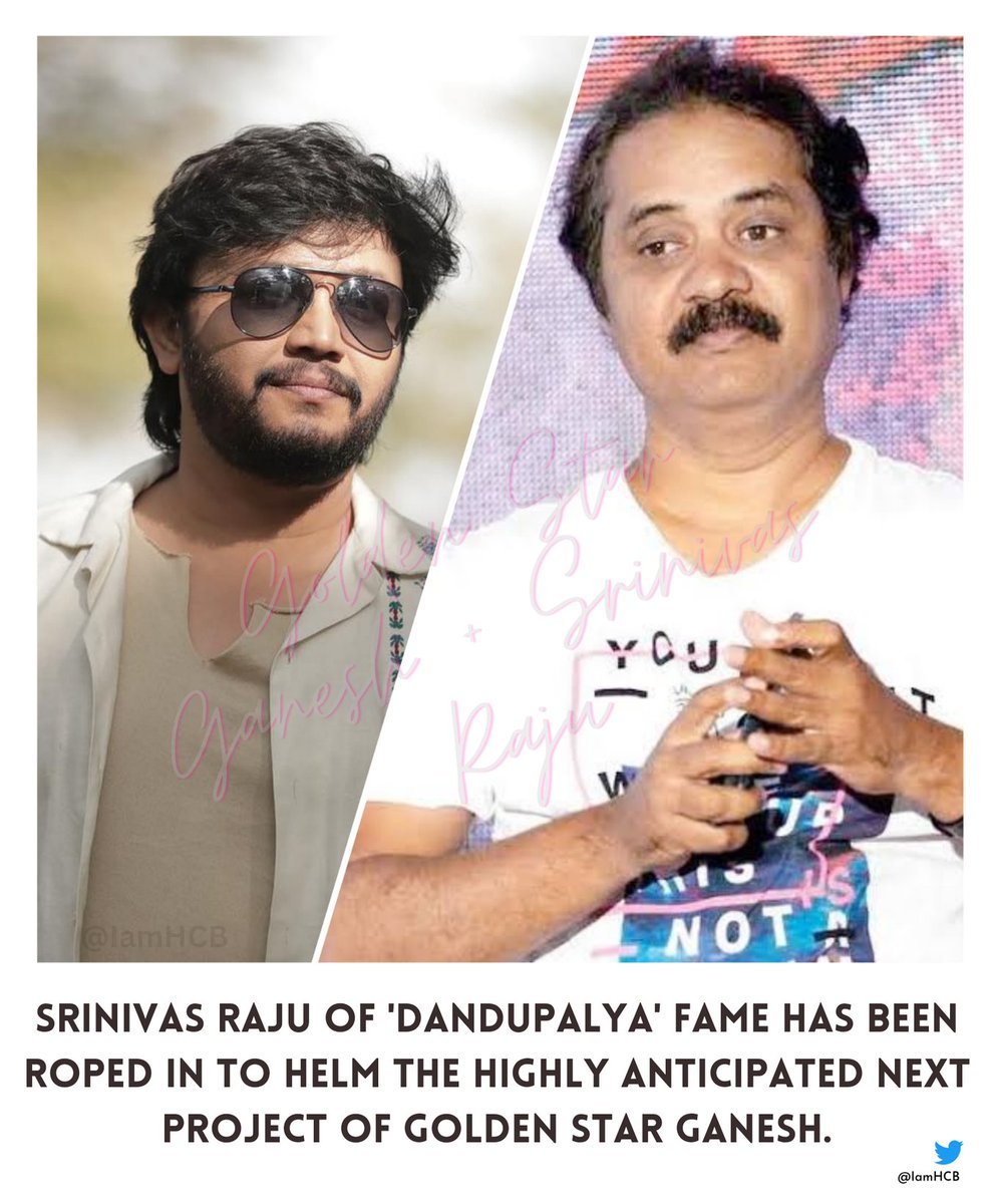 Srinivas Raju of #Dandupalya fame has been roped in to helm the highly anticipated next project of #GoldenStarGanesh