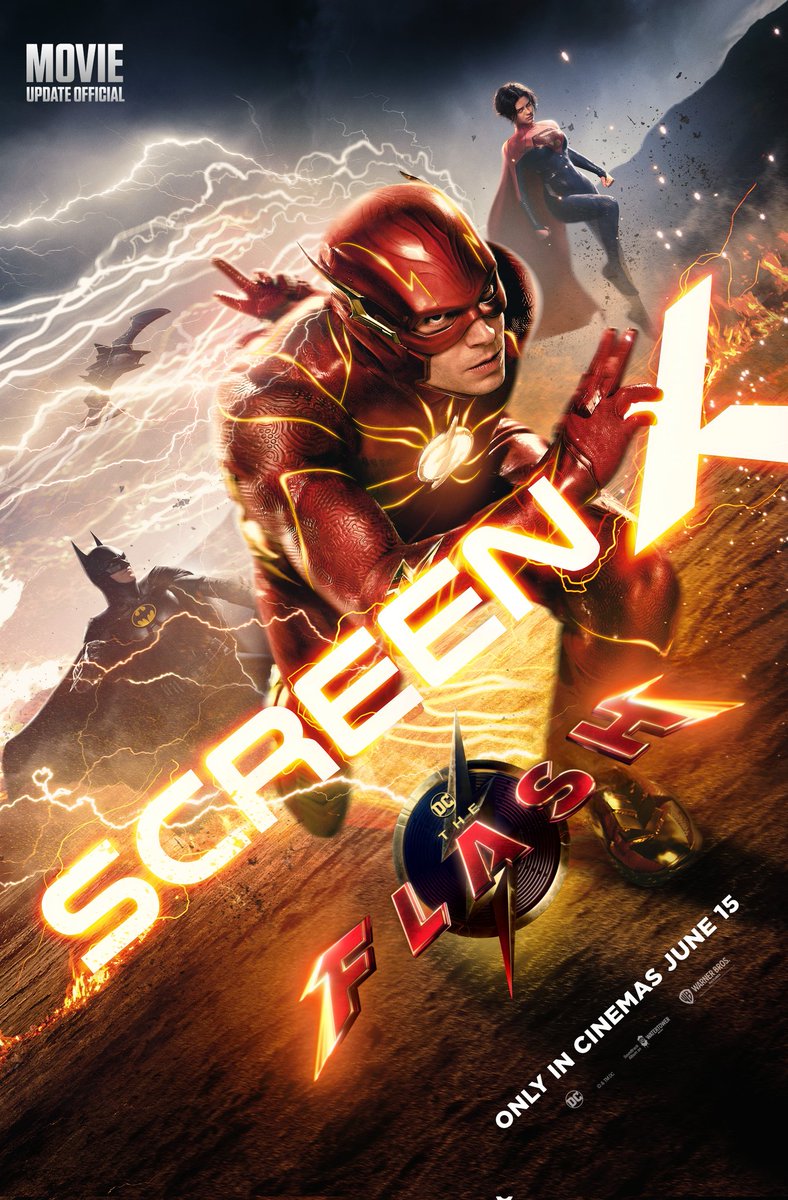 FilmUpdateOffi's tweet photo. See #TheFlashMovie in ScreenX, Releasing on June 15 in cinemas near you, Book Tickets Now on BMS, Paytm, PVR &amp; INOX App, #MovieUpdateOfficial https://t.co/EpRRQZ9eMM