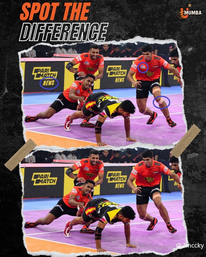 Zinccky's tweet image. 1. "News" word is missing
2. Logo on the t-shirt is missing
3 Knee cap is missing

#UMumba  #MeMumba  #Mumboys  #WeAreMumba