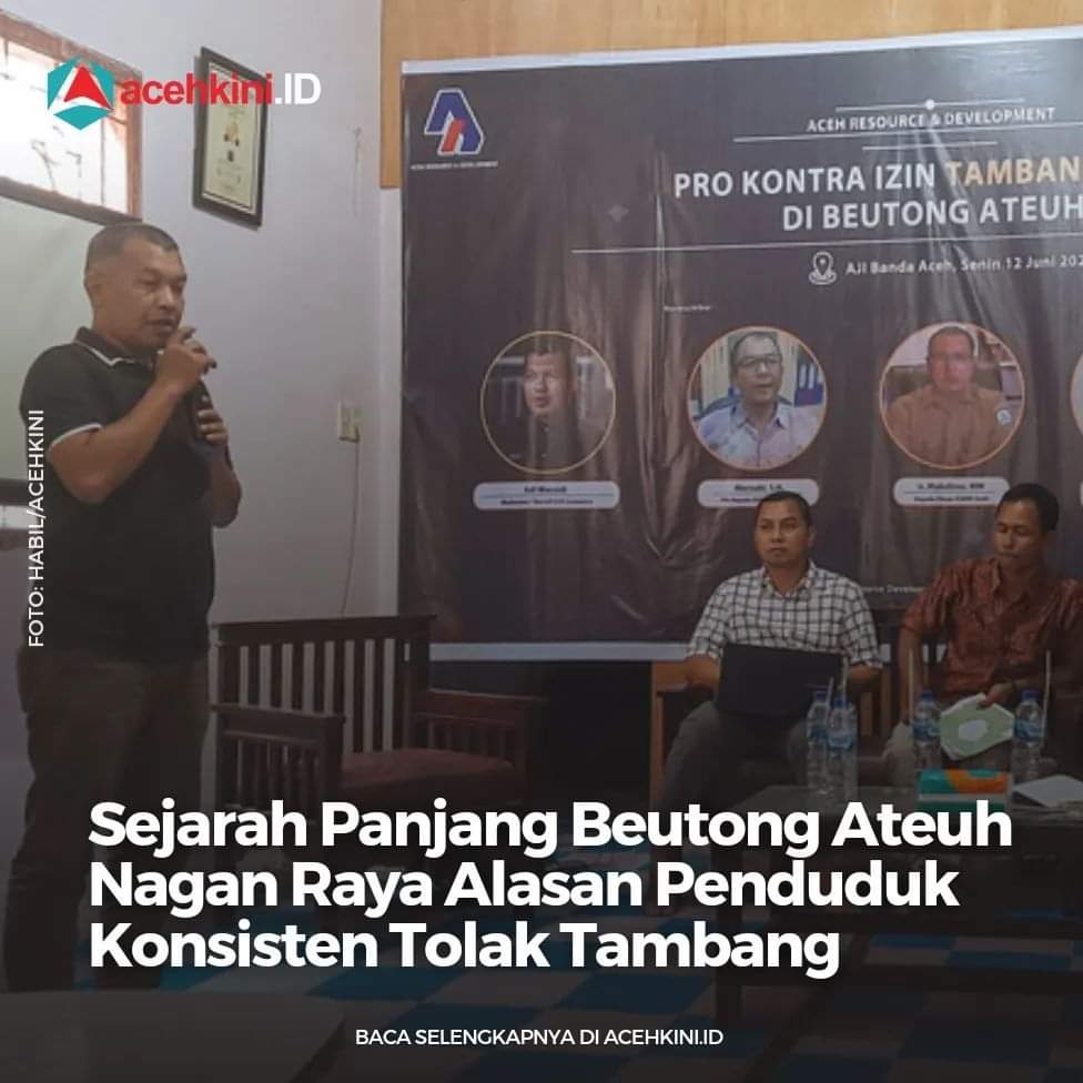 “Kami menolak tambang untuk menjaga Beutong Ateuh agar tidak tinggal nama, dan karena tempat ini punya historis panjang,” kata Zakaria, Ketua Generasi Beutong Ateuh Banggalang (GBAB), dalam diskusi di AJI Banda Aceh. #acehkini 

acehkini.id/sejarah-panjan…
