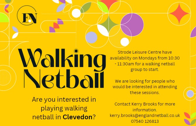 NetballinAvon's tweet image. Are you interested in playing walking netball in Clevedon? We are looking for people that would like to join a new session at Strode Leisure Centre.
