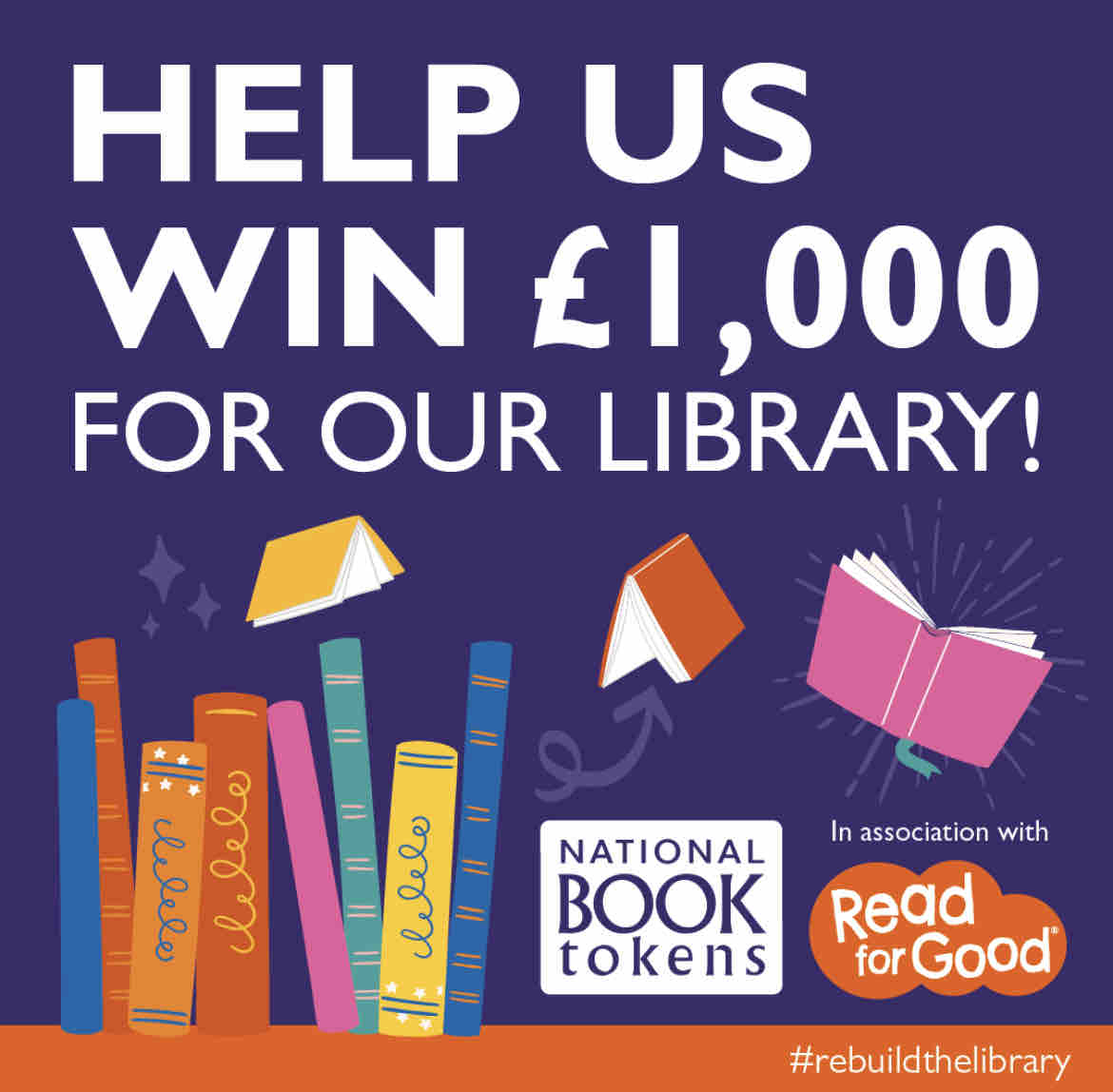 Enter this national incentive to win books for your school. 
↪️ nationalbooktokens.com/schools 📚 #rebuildthelibrary