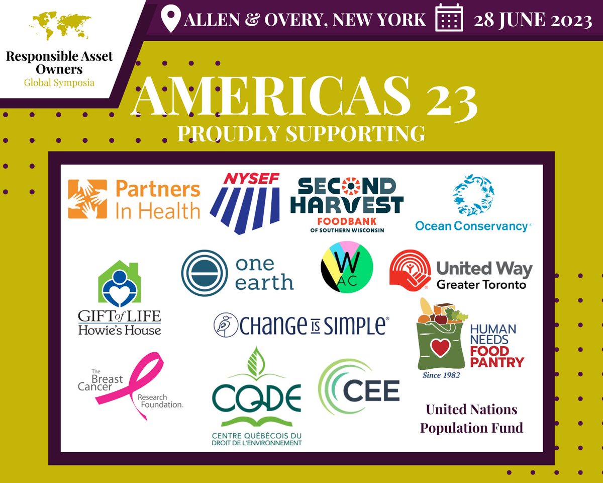 RAOGlobalOrg's tweet photo. In collaboration with our speakers for this years #RAOtheAmericas2023 proud to donate 20% of each ticket sold through individual links here https://t.co/i4RIuaZyLD
#responsibleinvesting
#charitablecauses
#charity
#collaboration https://t.co/2vEU7wW3KX