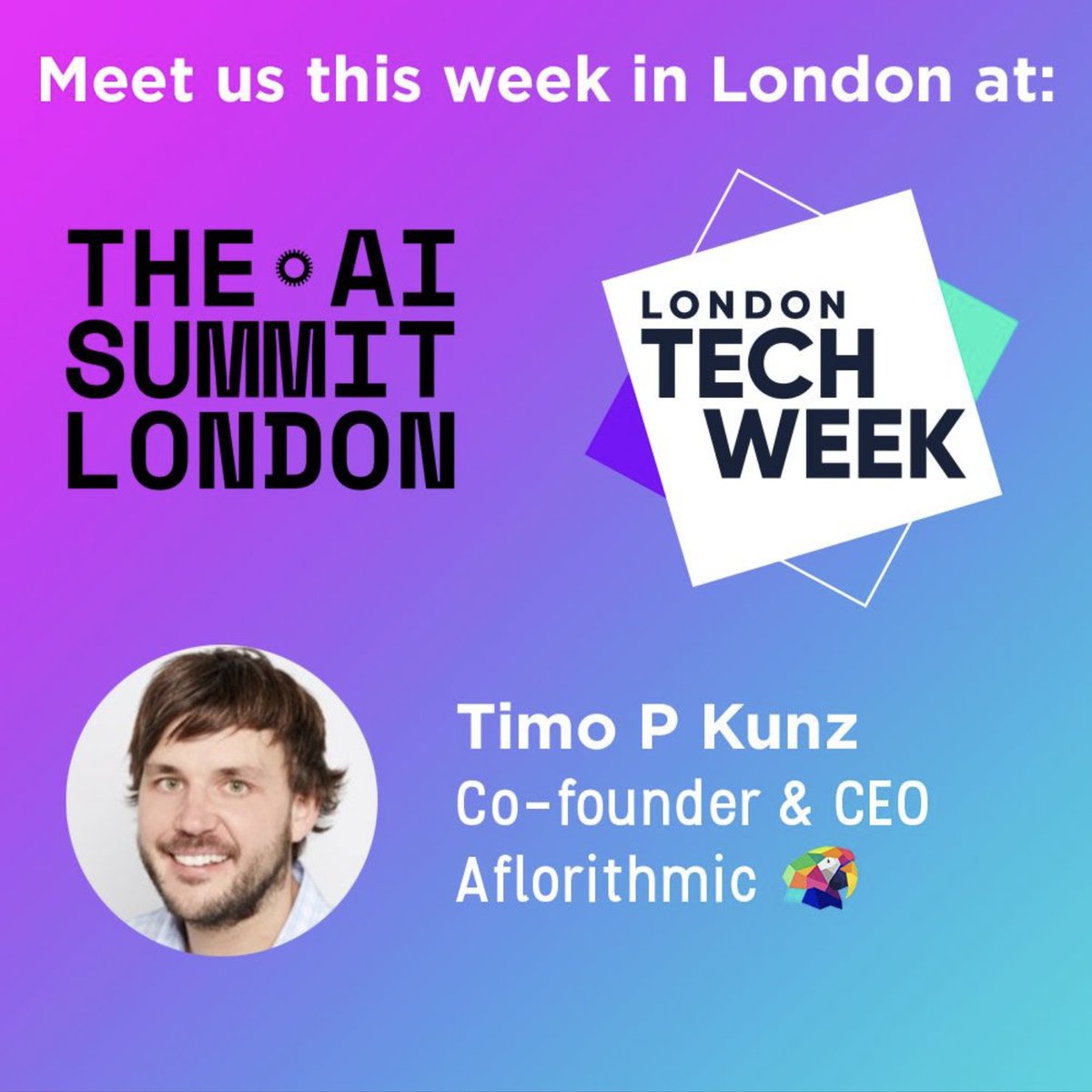 Exciting opportunity: 🤝Meet our Co-Founder &amp; CEO Timo this week!  
Catch him at 
<a href="/LDNTechWeek/">London Tech Week</a> (Tue, 13 June) &amp; 
at The AI Summit London (Wed, 14 June). 

Request a meeting by commenting below, and we'll make it happen! 💬