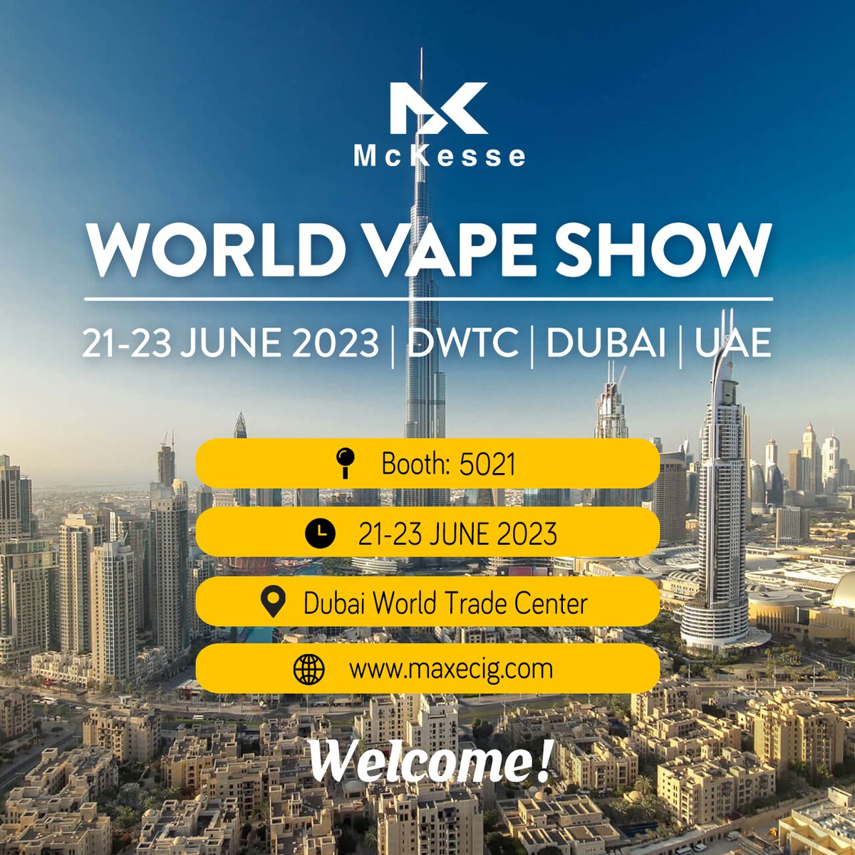 📍 BOOTH: 5021 McKessevapeofficial    
21-23 JUNE 2023 | DWTC | DUBAI | UAE
#McKesse #McKessevape #wvsdubai23 #worldvapeshow #dubaivape #exhibitors #eventprofs #dubaievent #wvsdubai #vapeevent #vapeshow #vapeinfluencer #vapecommunity #vapelife #vapedubai #dubailifestyle #vape