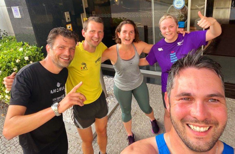 eurados's tweet photo. Not all work but some "play" at EURADOS AM2023, Porto. Runners out before the day starts featuring @physwithG and WG12 "Retrospective Dosimetry" Chair Liz Ainsbury https://t.co/aW1b15CtSo