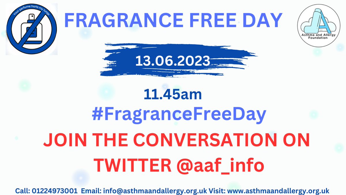 Today <a href="/aaf_info/">Asthma and Allergy Foundation</a> team are raising awareness of the many things that can trigger asthma, including things we don't even think about such as perfume.

Join the conversation &amp; raise awareness. Donate here 👉 rb.gy/i5vao
<a href="/MathesonMichael/">Michael Matheson MSP</a> <a href="/NHS_Education/">NHS Education for Scotland (NES)</a>  <a href="/LordProvostEdin/">LordProvostEdinburgh</a>