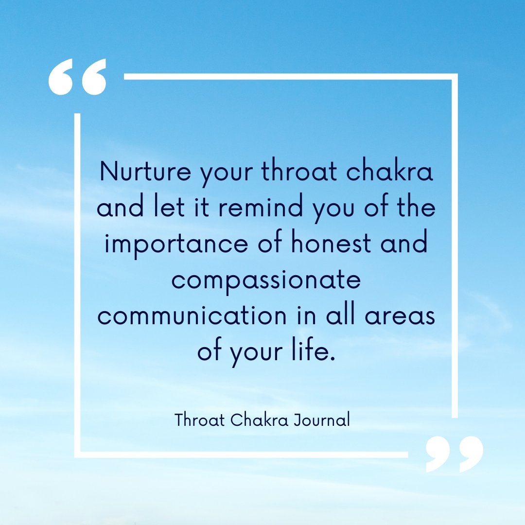 ThroatJournal's tweet photo. Nurture your throat chakra and let it remind you of the importance of honest and compassionate communication in all areas of your life.

#throatchakra #chakra #dailyaffirmations #affirmations #positiveaffirmations #wordsofaffirmation #dailymotivation #journaling #aesthetic https://t.co/pT8joYs4eL