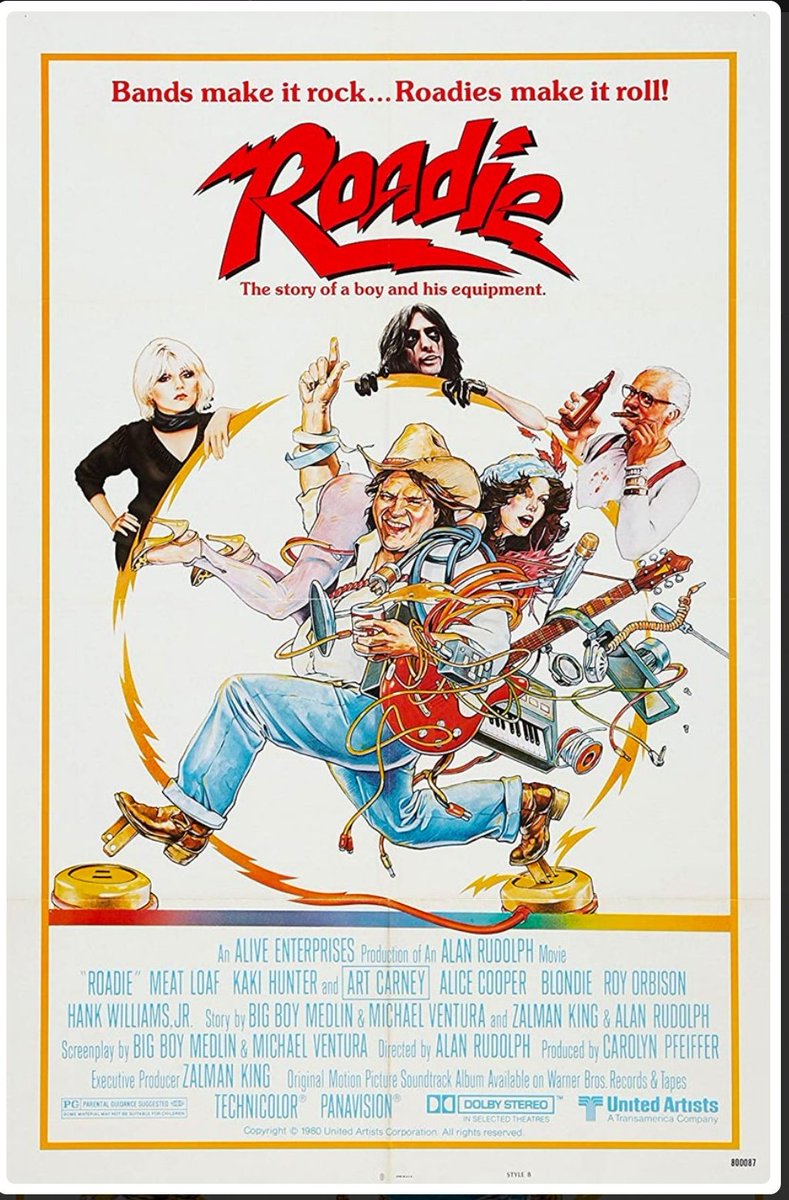 6/13/80

The film Roadie, starring Meat Loaf as, yep, a roadie, opens in theaters.

Meat Loaf stole his scenes in The Rocky Horror Picture Show, but here he gets a star turn, playing a Texas electronics whiz who falls for a groupie and joins the crew to pursue her. Blondie, Alice