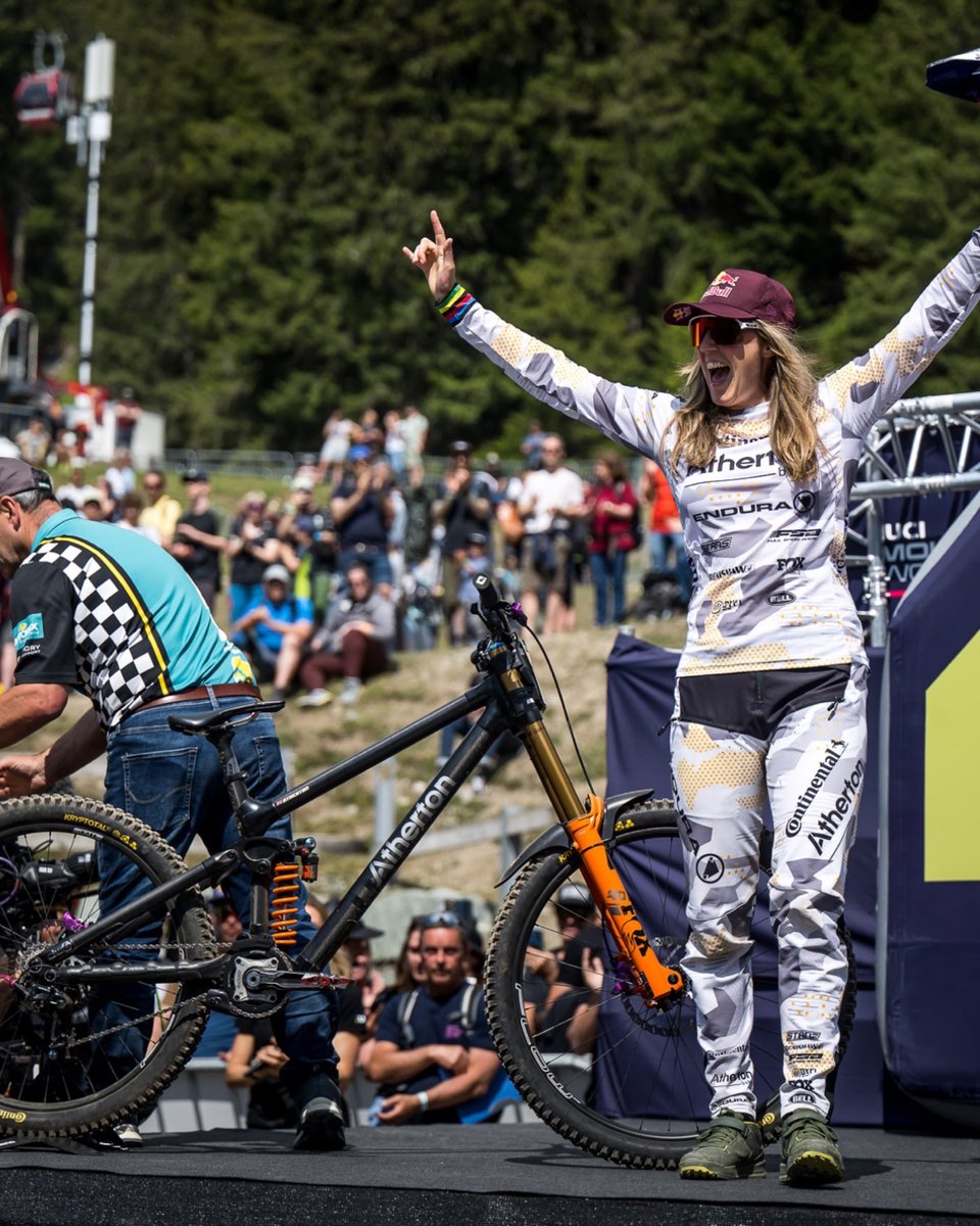 👉 Rachel Atherton will defend her Leader’s jersey at Leogang, 2023 Downhill World Cup Round 2!

Rachel acknowledges that she isn’t yet racing on top form and that two weekends back to back racing will be tough. But she's just having too much fun... 

#athertonbikes