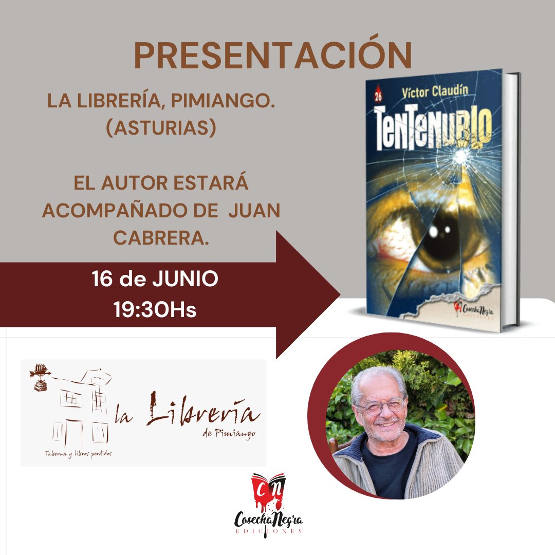 cosechanegra's tweet photo. Este viernes, el escritor de #CosechaNegra, estará en #Asturias presentando allí su última novela, #Tentenublo. Será en la librería #Pimiango y estará acompañado de Juan Cabrera... ¡Recuerda! a las 19:30.
🖤📚
https://t.co/QUBPFVGPu8 https://t.co/AN3EAIQ0dA