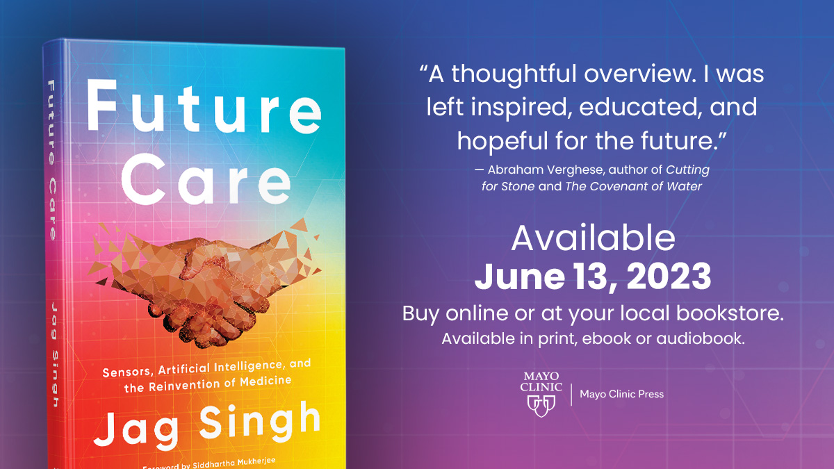 JagSinghMD's tweet photo. The day has finally arrived!
I am thrilled to announce the release of my new book, 'Future Care.'
Crazy to see it listed as a #1 Amazon new release in ‘hospital administration’ and ‘preventive medicine.’
Grab a copy!
#FutureCare @mayoclinicpress 
https://t.co/Tf4IK9K1cg https://t.co/pyXG7rhoDV