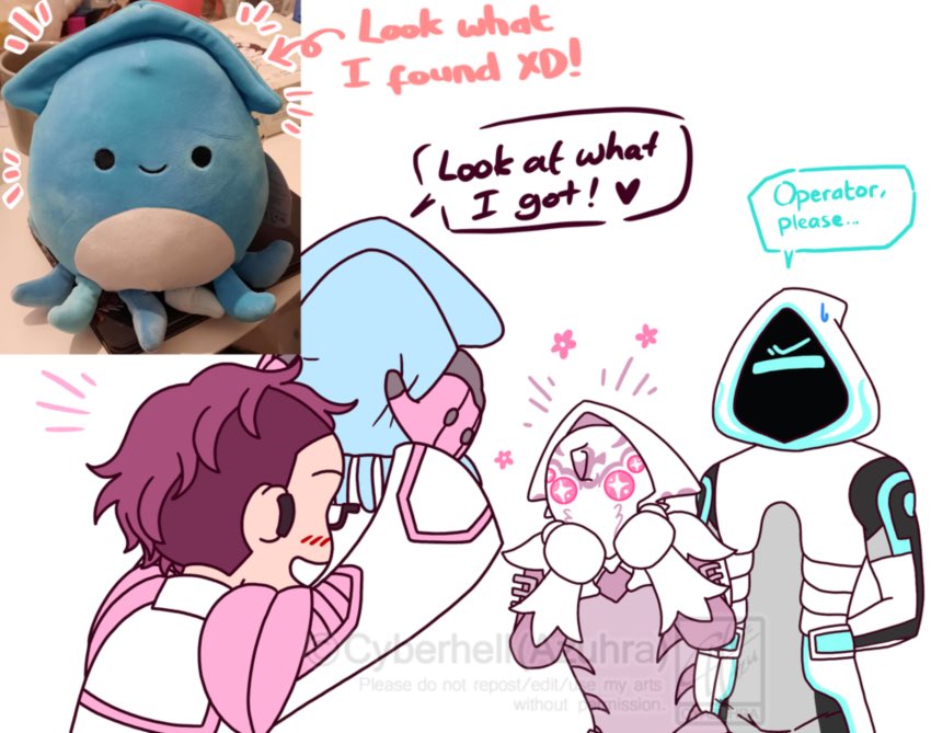 CyAzuhra's tweet photo. When I saw this squishmallow, I immediately think of my squid babu in WF *wheezes*
#warframefanart #pinkVolt #Po #Ordis https://t.co/T2hV5by2vj