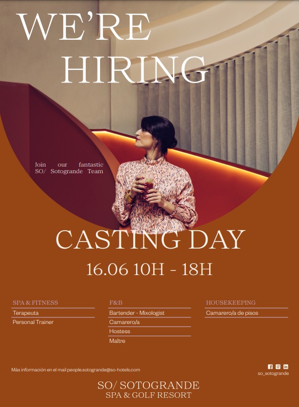 SGPLUSotogrande's tweet image. SO/Sotogrande organiza un nuevo ‘Casting day’ para selección de personal el próximo 16 de junio paracubrir puestos de trabajo como camareros, bartender, hostess, maître, cocinero de pisos o terapeuta

#so_sotogrande #castingday #sgplusnoticias

sgplus.es/so-sotogrande-…